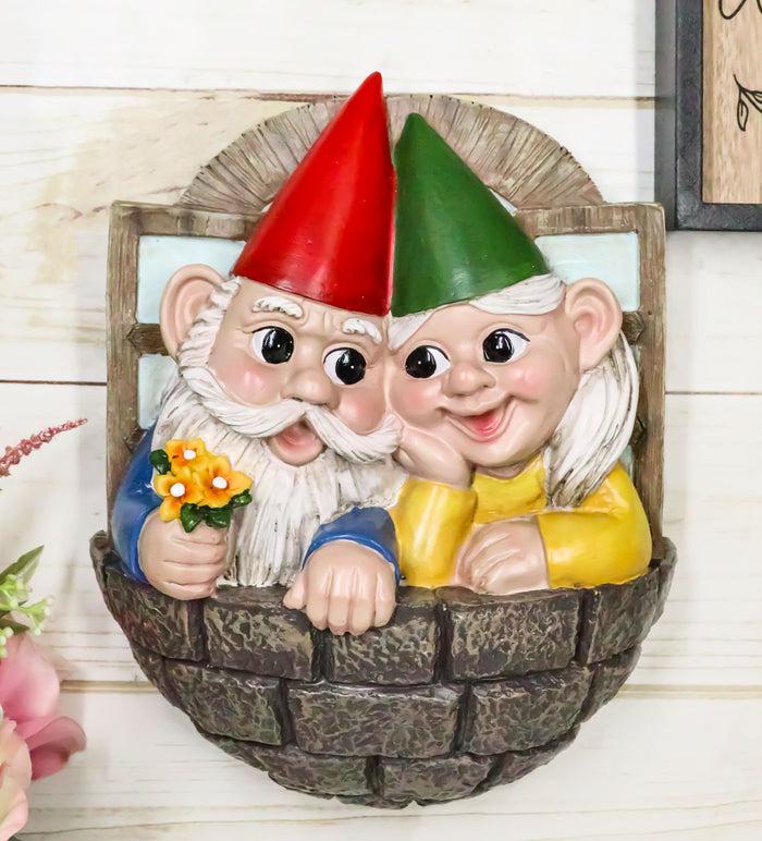 ebros gift Whimsical Mr Mrs Dwarf Gnome Couple By Window Ledge Balcony Wall Decor Plaque