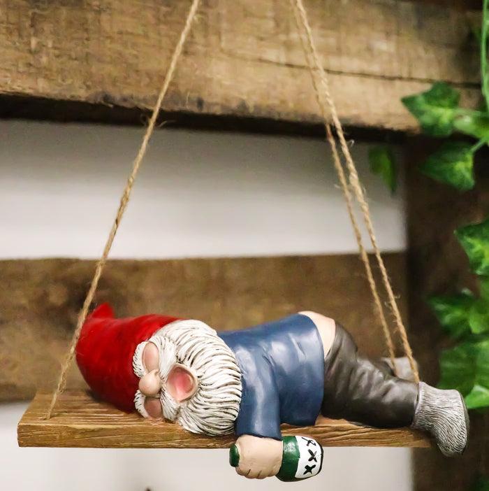 ebros gift Whimsical Passed Out Drunk Bare Bottoms Up Mr Gnome On Bench Wall Or Tree Hanger