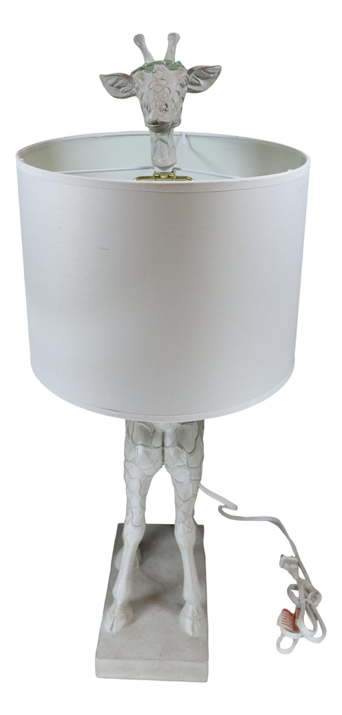 Ebros Gift Whimsical Peeking Safari Giraffe Chic Bedside Table Lamp With Fabric Shade 27"H