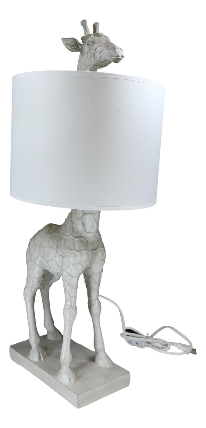 Ebros Gift Whimsical Peeking Safari Giraffe Chic Bedside Table Lamp With Fabric Shade 27"H