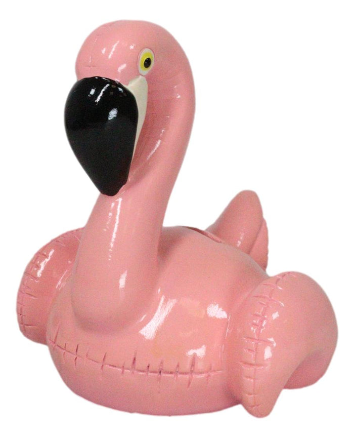 ebros gift Whimsical Pink Tropical Wading Bird Flamingo Money Piggy Coin Bank Figurine