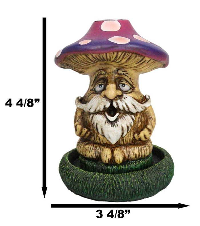 Ebros Gift Whimsical Purple Toadstool Mushroom Greenman On Greens Backflow Incense Burner