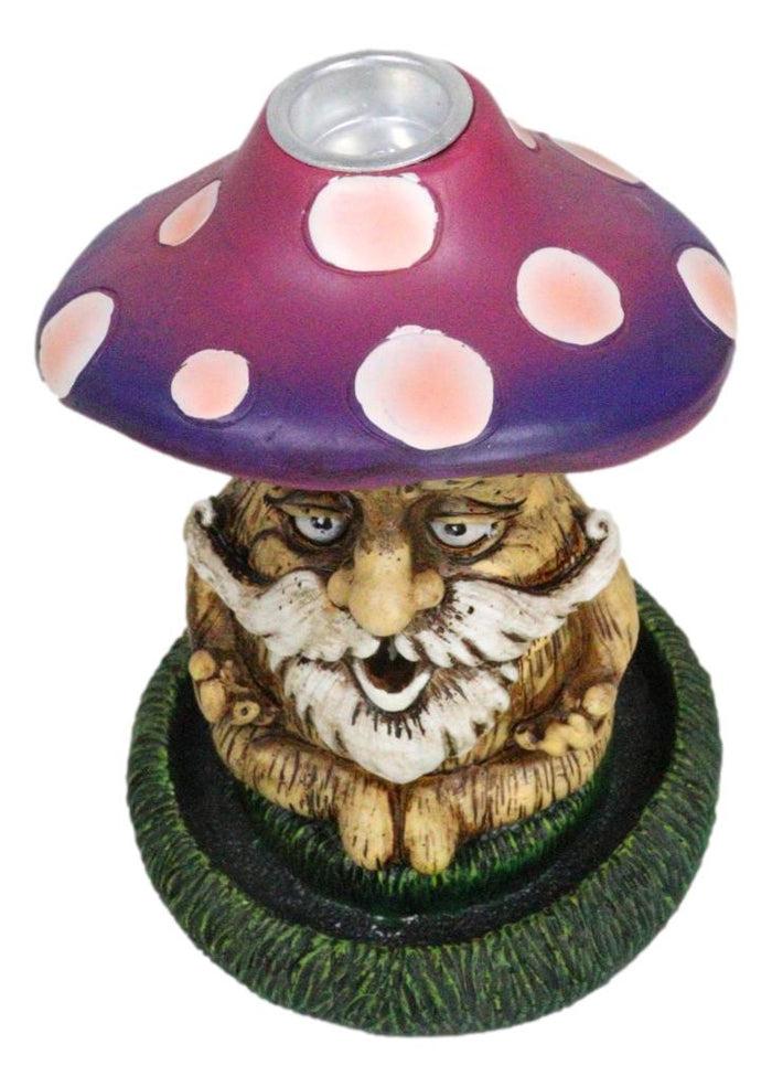 Ebros Gift Whimsical Purple Toadstool Mushroom Greenman On Greens Backflow Incense Burner