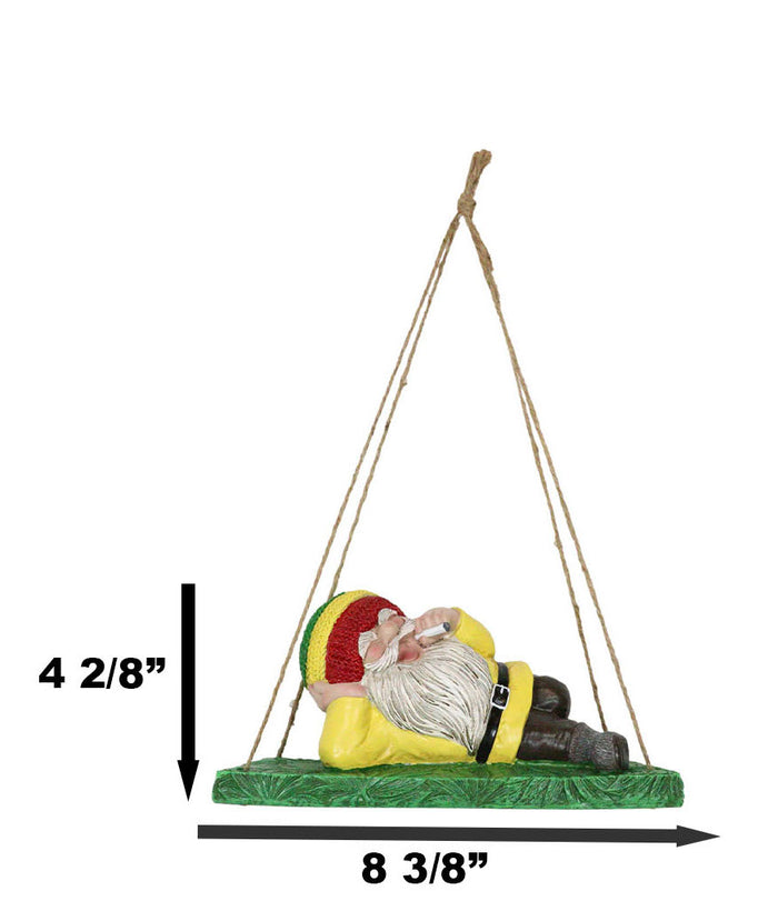 Ebros Gift Whimsical Rasta Hippie Mr Gnome Smoking Stash On Weed Bench Wall Or Tree Hanger