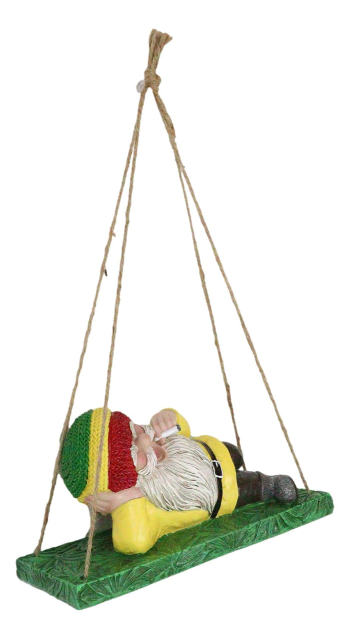 Ebros Gift Whimsical Rasta Hippie Mr Gnome Smoking Stash On Weed Bench Wall Or Tree Hanger