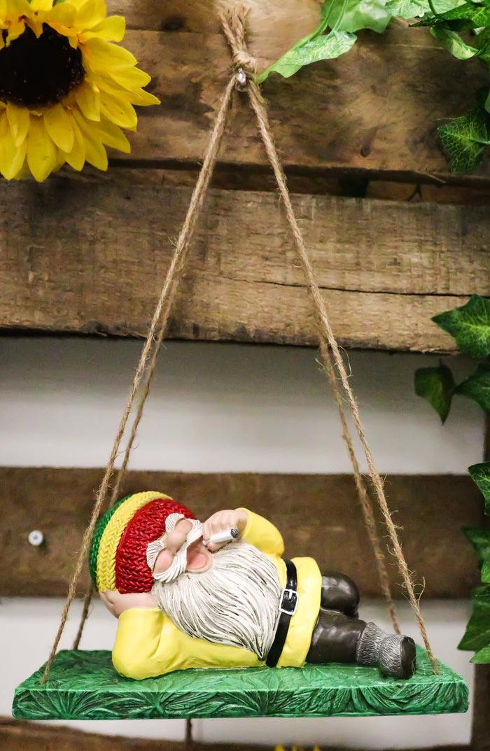 ebros gift Whimsical Rasta Hippie Mr Gnome Smoking Stash On Weed Bench Wall Or Tree Hanger