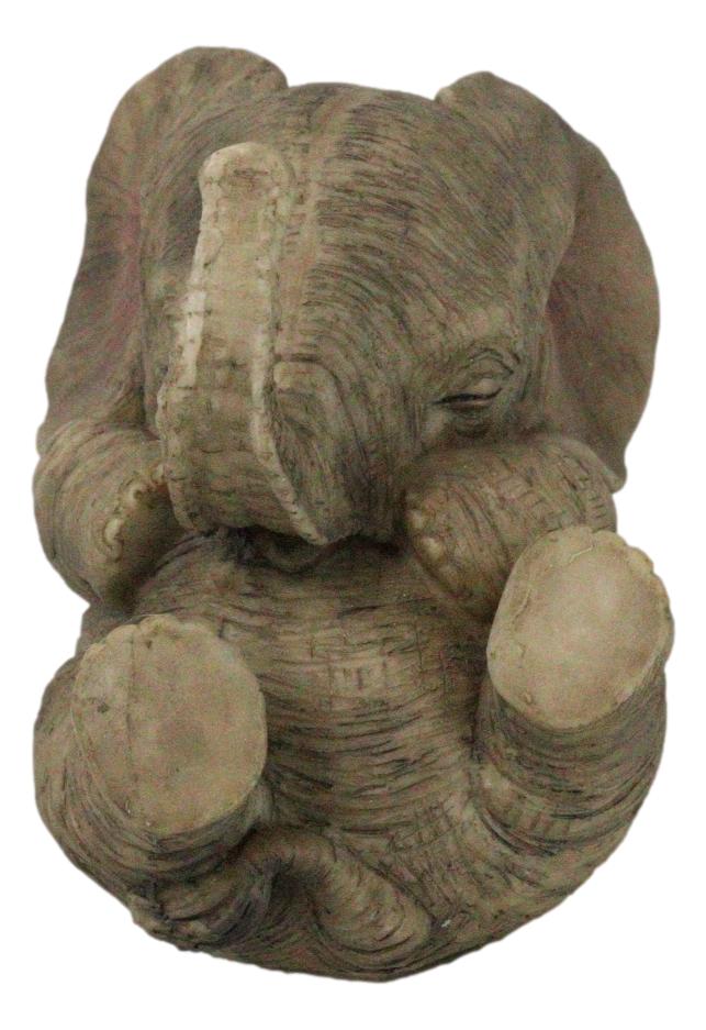 Ebros Gift Whimsical Safari Savanna Baby Calf Elephant Cradling On Its Back Figurine