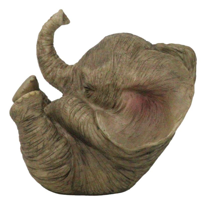 Ebros Gift Whimsical Safari Savanna Baby Calf Elephant Cradling On Its Back Figurine