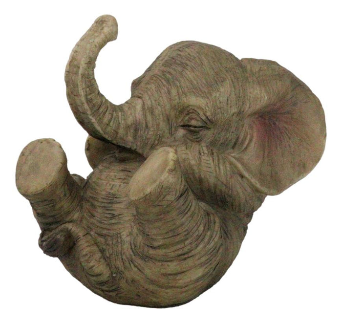 ebros gift Whimsical Safari Savanna Baby Calf Elephant Cradling On Its Back Figurine
