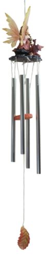 Ebros Gift Whimsical Toadstool Mushroom Bumblebee Fairy With Red Dragon Wind Chime 28" Long