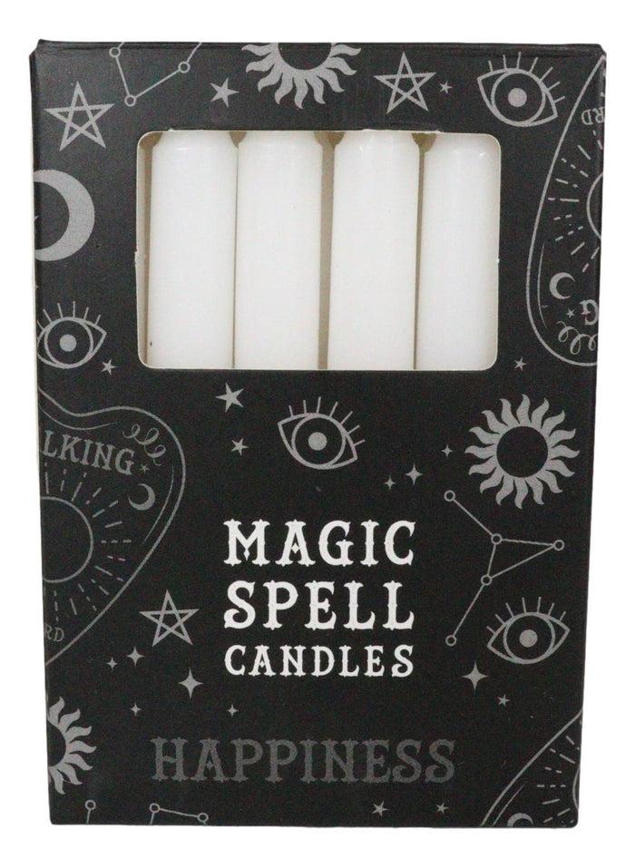 Ebros Gift White Happiness Purity Pack Of 12 Wicca Occult Witch Ritual Spell Chime Candles