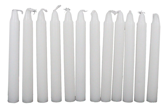 Ebros Gift White Happiness Purity Pack Of 12 Wicca Occult Witch Ritual Spell Chime Candles