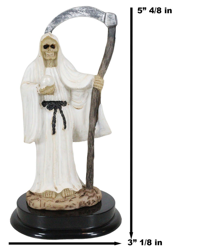 Ebros Gift White Santa Muerte With Scythe Figurine 5.5" Tall Bone Mother Angel Of Purity