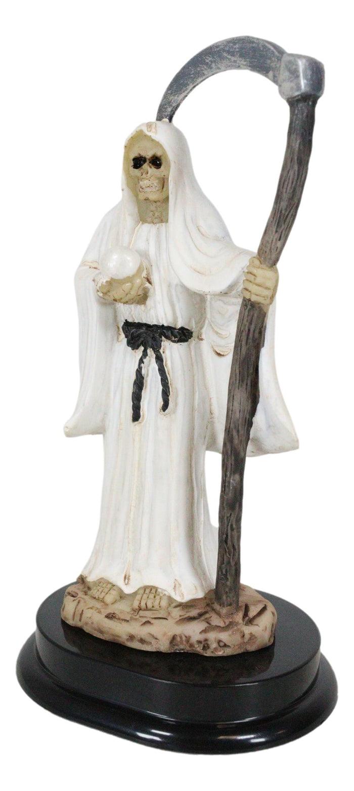 Ebros Gift White Santa Muerte With Scythe Figurine 5.5" Tall Bone Mother Angel Of Purity