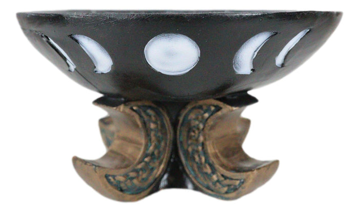 Ebros Gift Wicca Astrology Celestial Sun God And Triple Moon Decorative Bowl Figurine