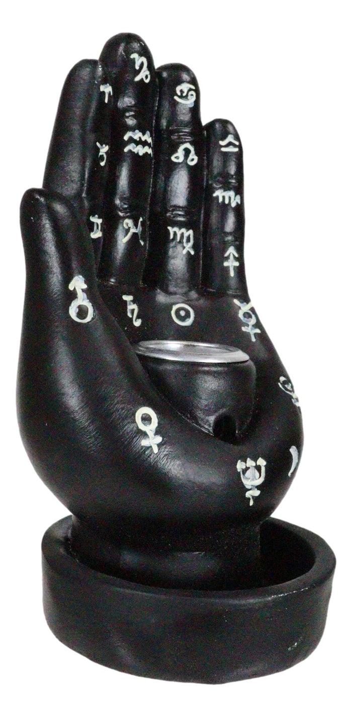 Ebros Gift Wicca Black Fortune Teller Chirology Palmistry Hand Palm Backflow Incense Burner