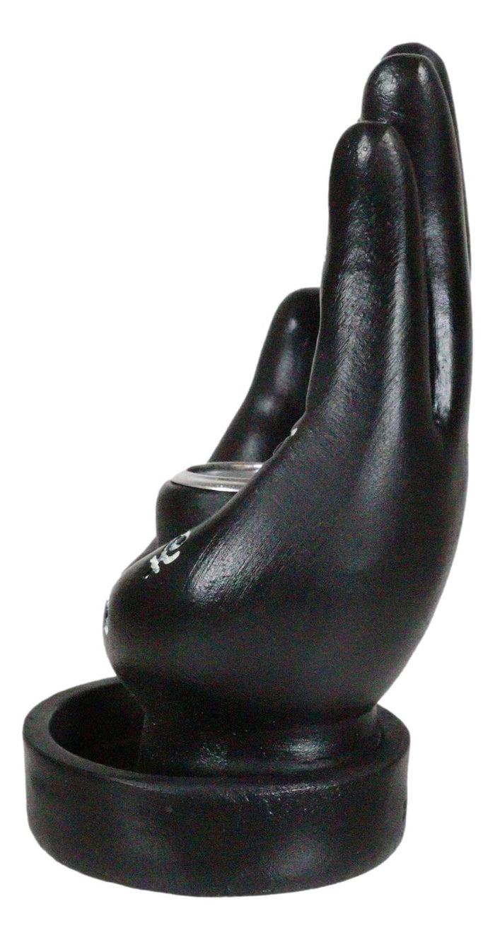 Ebros Gift Wicca Black Fortune Teller Chirology Palmistry Hand Palm Backflow Incense Burner