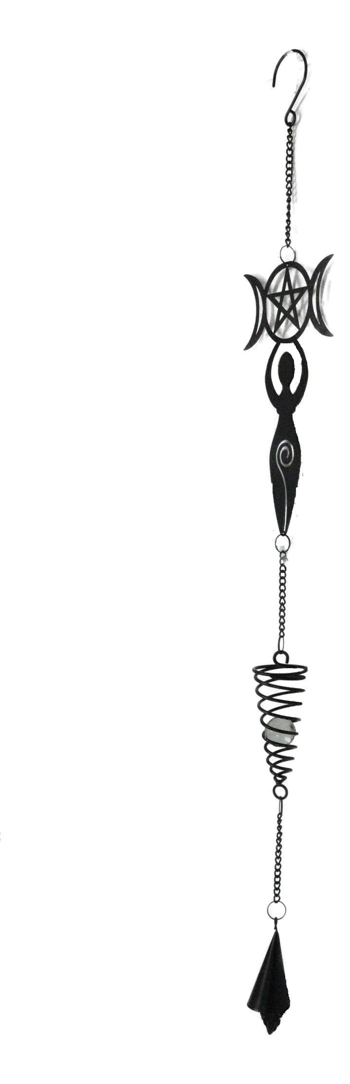 Ebros Gift Wicca Celtic Goddess Danu Triple Moon Goddess Spiral Wall Hanging Decoration