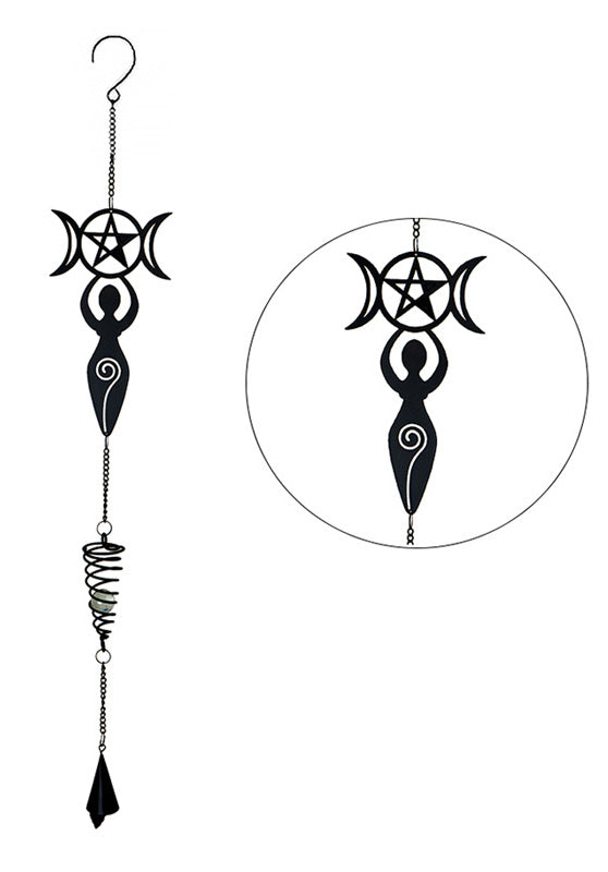 ebros gift Wicca Celtic Goddess Danu Triple Moon Goddess Spiral Wall Hanging Decoration