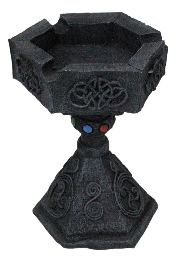 ebros gift Wicca Celtic Knotwork Dark Art Hexagon Ashtray Or Votive Candle Holder Stand