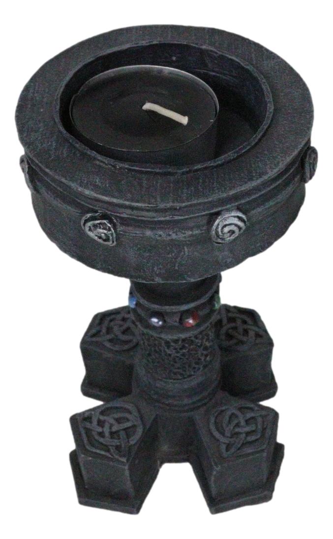 Ebros Gift Wicca Celtic Knotwork Motherhood Trinity Shield Knots Votive Candle Holder