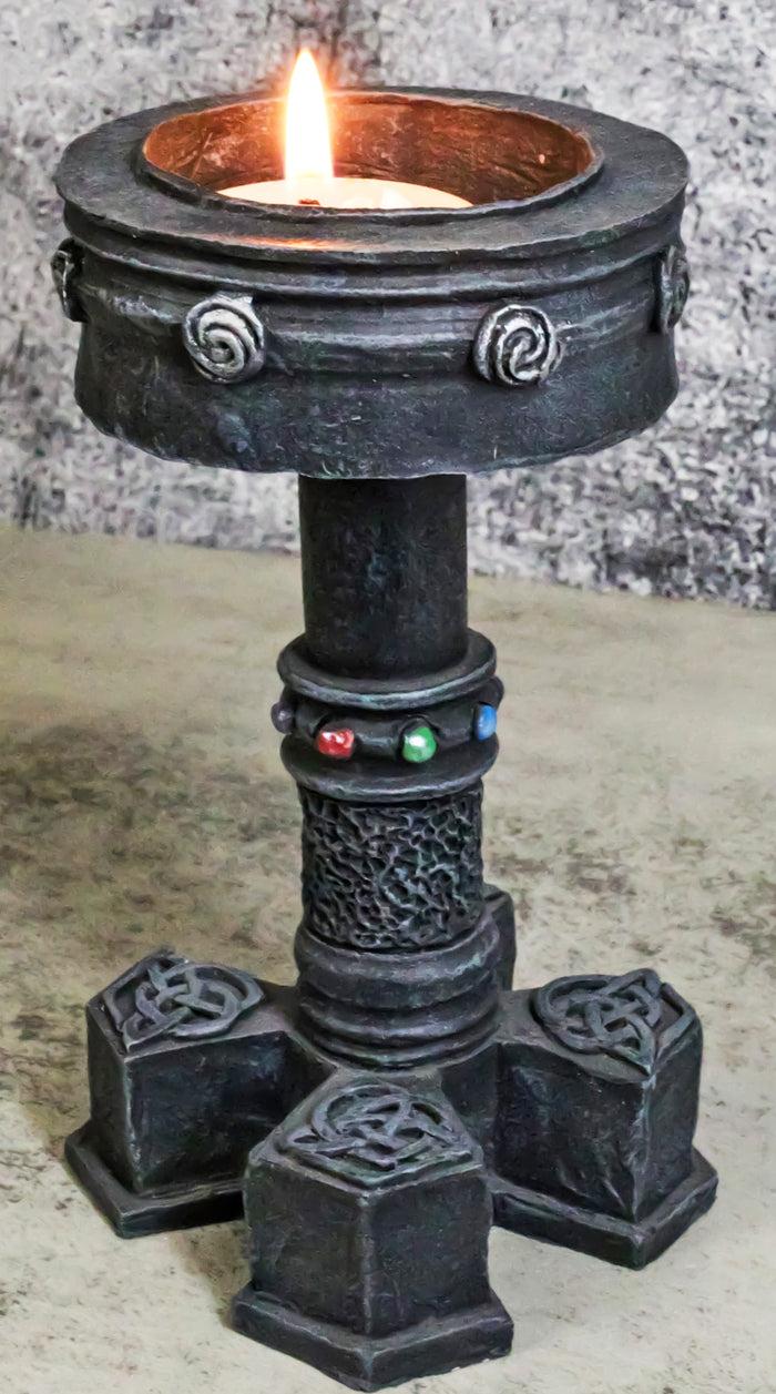 ebros gift Wicca Celtic Knotwork Motherhood Trinity Shield Knots Votive Candle Holder