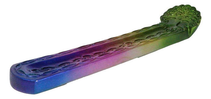Ebros Gift Wicca Celtic Knotwork Rainbow Tree Of Life Ornate Incense Stick Holder Figurine
