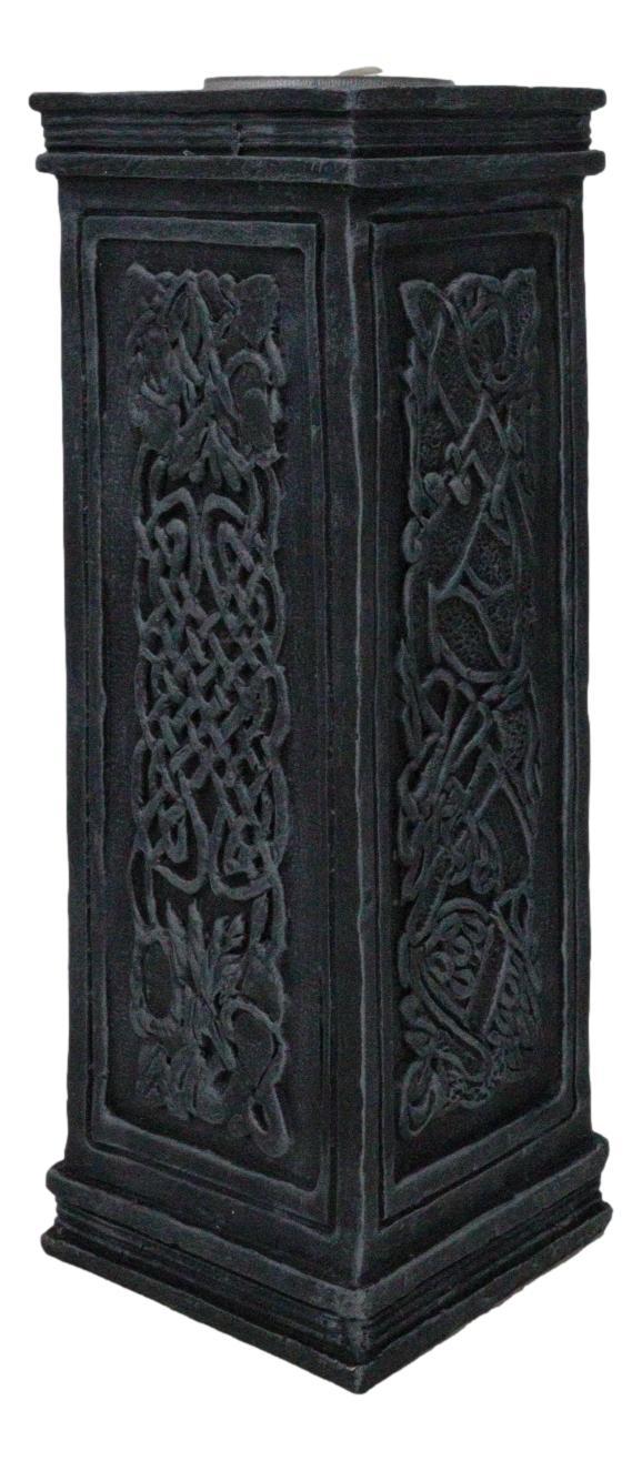 Ebros Gift Wicca Celtic Knotwork Sacred Symbols Dark Art Votive Column Candle Holder Stand