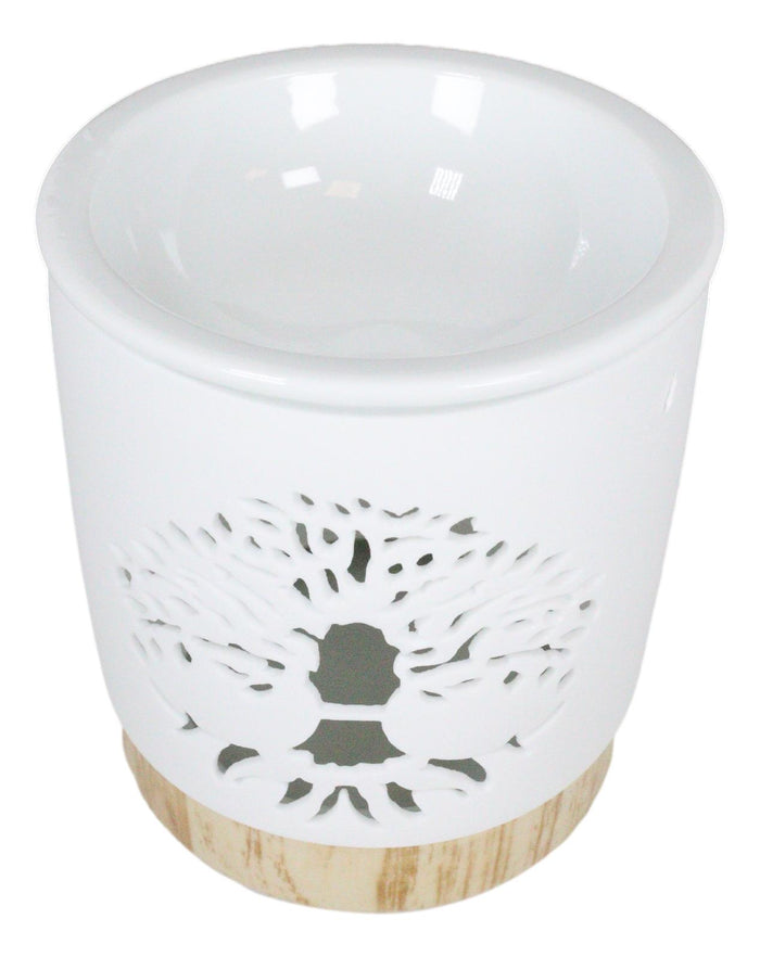 Ebros Gift Wicca Celtic Tree Of Life Filigree Cutout Ceramic Votive Candle Oil Tart Warmer