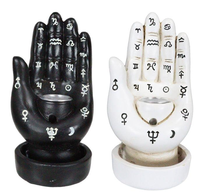ebros gift Wicca Fortune Teller Chirology Palmistry Hand Palm Backflow Incense Burners Set
