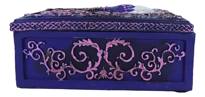 Ebros Gift Wicca Fortune Telling Scrying Crystal Ball With Palms Tarot Cards Decorative Box
