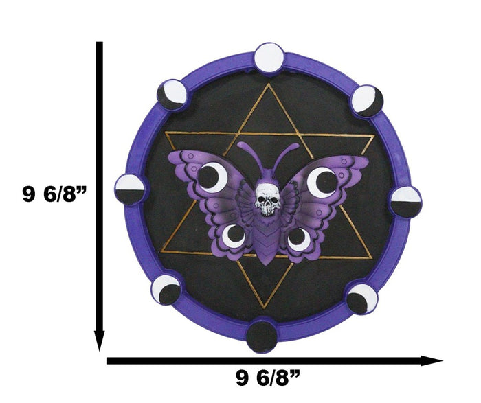 Ebros Gift Wicca Gothic Morphing Skull Moth Pentagram Star Phases Of The Moon Wall Decor