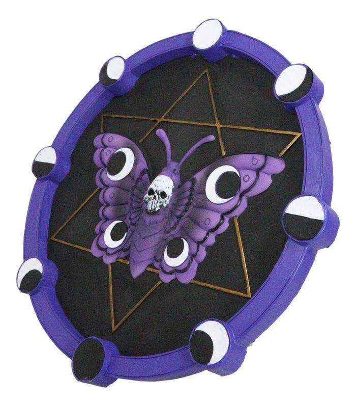 Ebros Gift Wicca Gothic Morphing Skull Moth Pentagram Star Phases Of The Moon Wall Decor