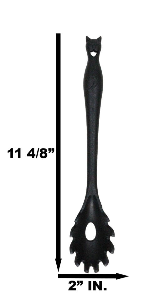 Ebros Gift Wicca Gothic Witch Feline Cat Silicone Cooking Baking Chef Kitchen Pasta Spoon
