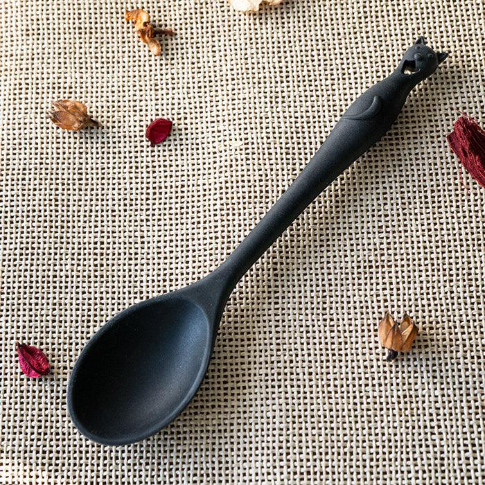 ebros gift Wicca Gothic Witch Feline Cat Silicone Cooking Baking Chef Kitchen Utility Spoon