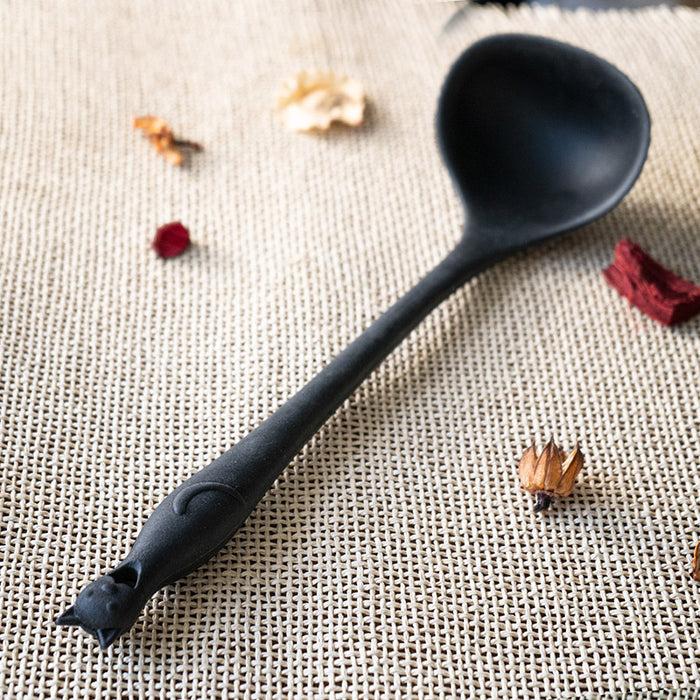 ebros gift Wicca Gothic Witch Feline Cat Silicone Cooking Baking Chef Kitchen Ladle Spoon