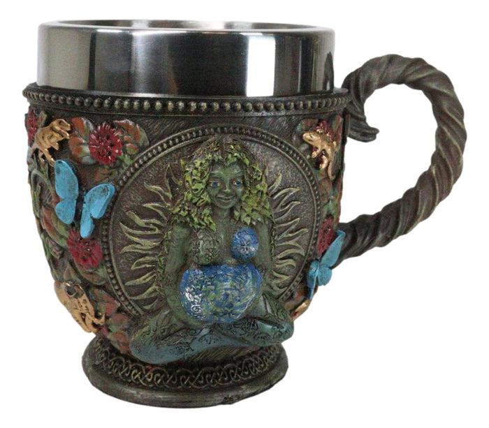 Ebros Gift Wicca Green Mother Earth Goddess Millennial Gaia With Flora And Fauna Teacup Mug