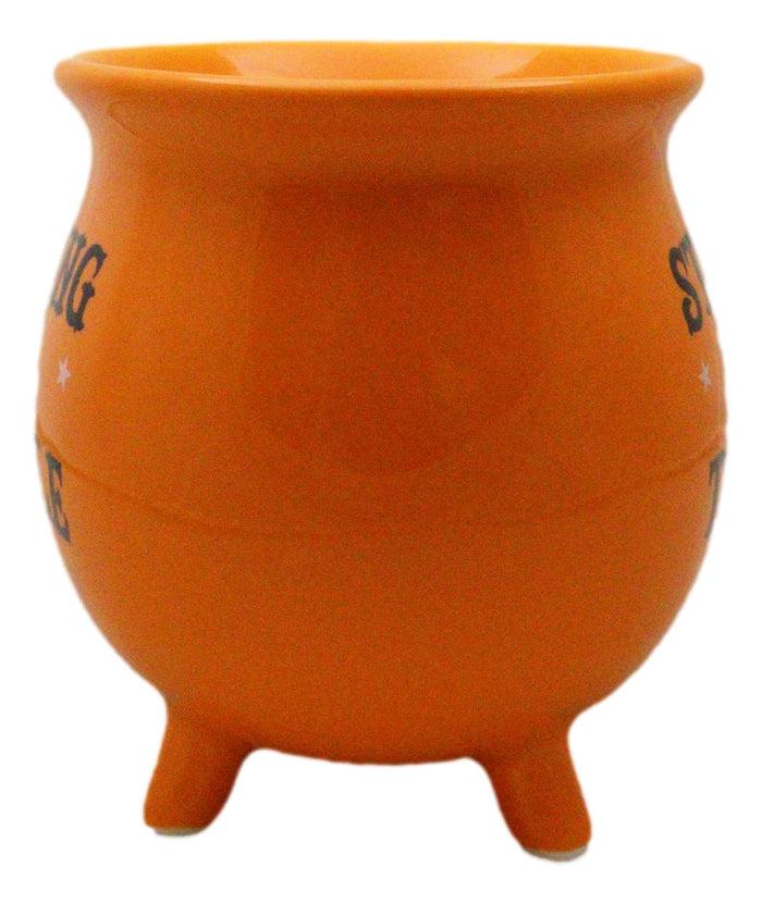 Ebros Gift Wicca Magic Orange Stirring Up Trouble Cauldron Ceramic Mug With Handle 16oz