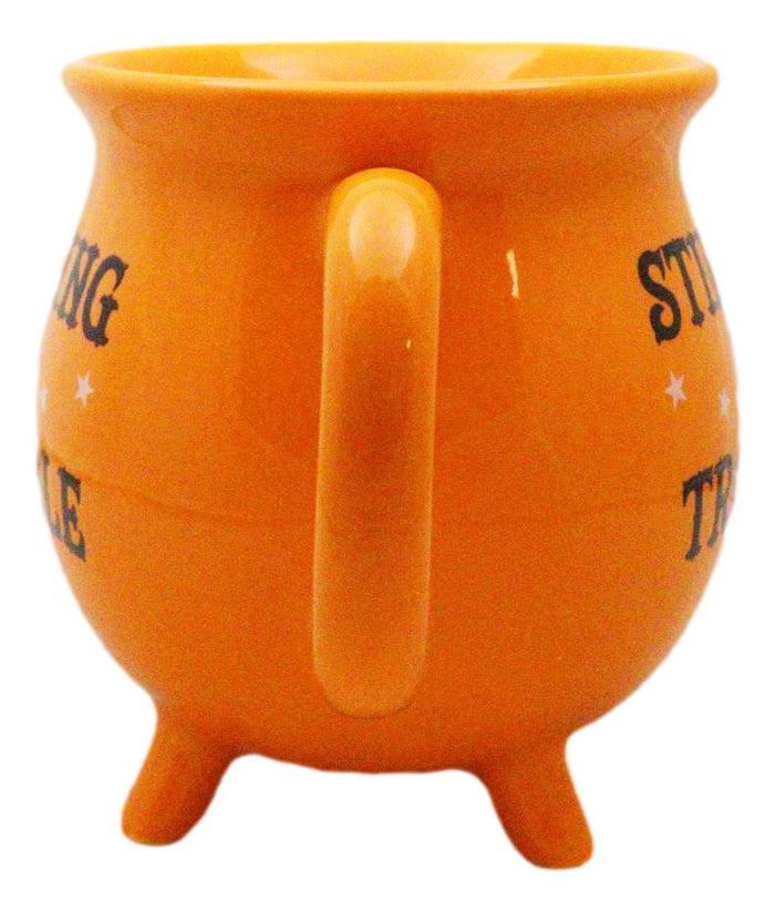 Ebros Gift Wicca Magic Orange Stirring Up Trouble Cauldron Ceramic Mug With Handle 16oz