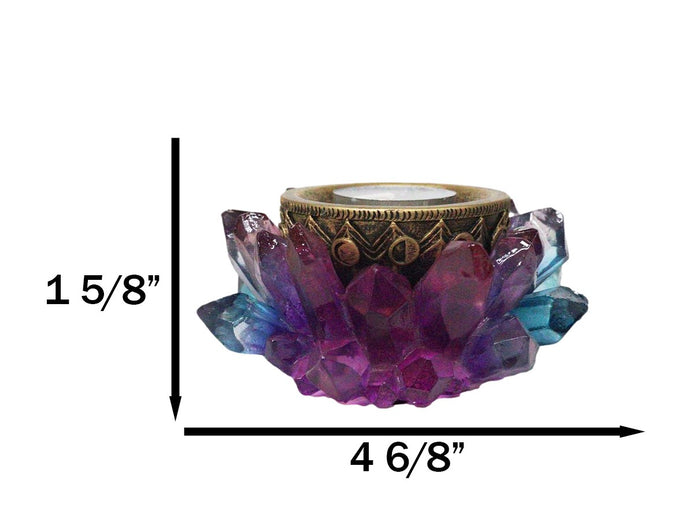 Ebros Gift Wicca Mystic Crystals Phases Of The Moon Lotus Flower Dish Votive Candleholder