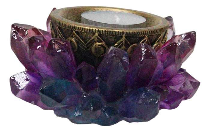 Ebros Gift Wicca Mystic Crystals Phases Of The Moon Lotus Flower Dish Votive Candleholder