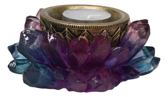 Ebros Gift Wicca Mystic Crystals Phases Of The Moon Lotus Flower Dish Votive Candleholder