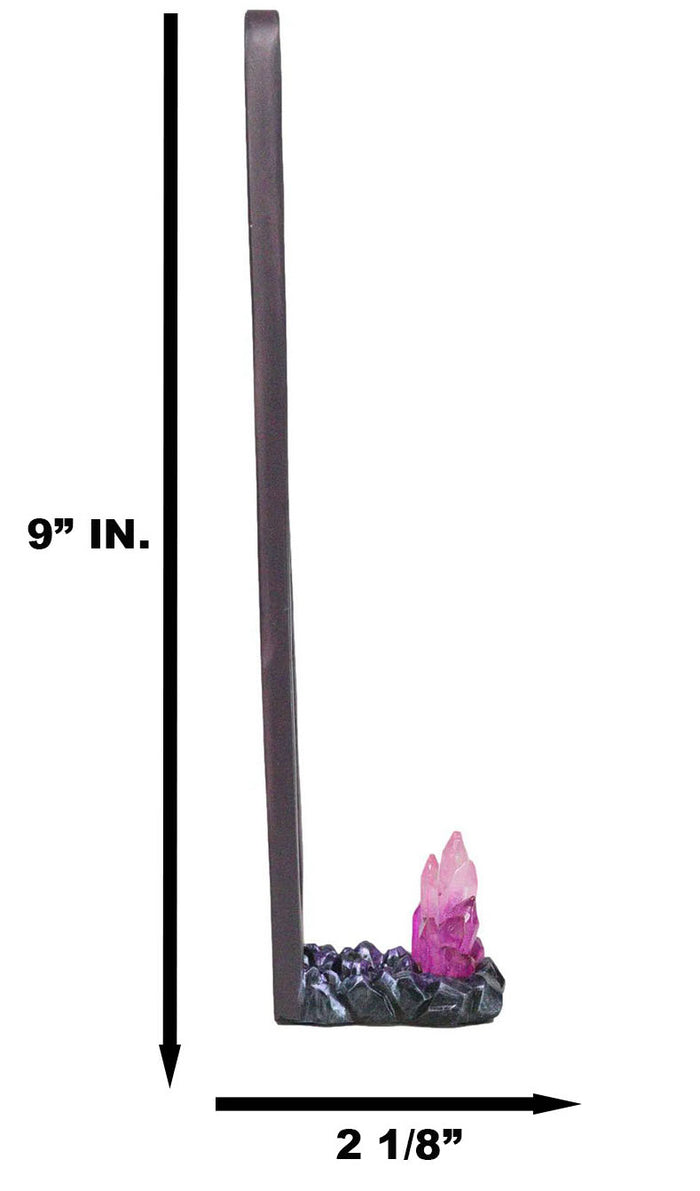 Ebros Gift Wicca Mystic Moon Phase With Purple Crystal Incense Holder Tower Figurine