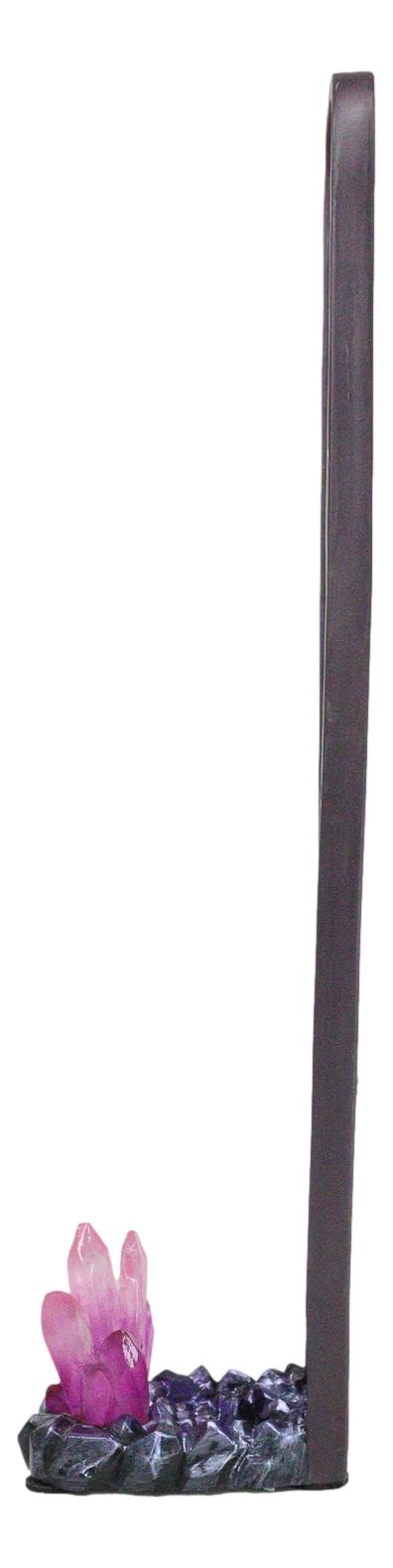 Ebros Gift Wicca Mystic Moon Phase With Purple Crystal Incense Holder Tower Figurine