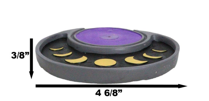 Ebros Gift Wicca Mystical Phases Of The Moon Symbols Crescent Round Incense Stick Holder