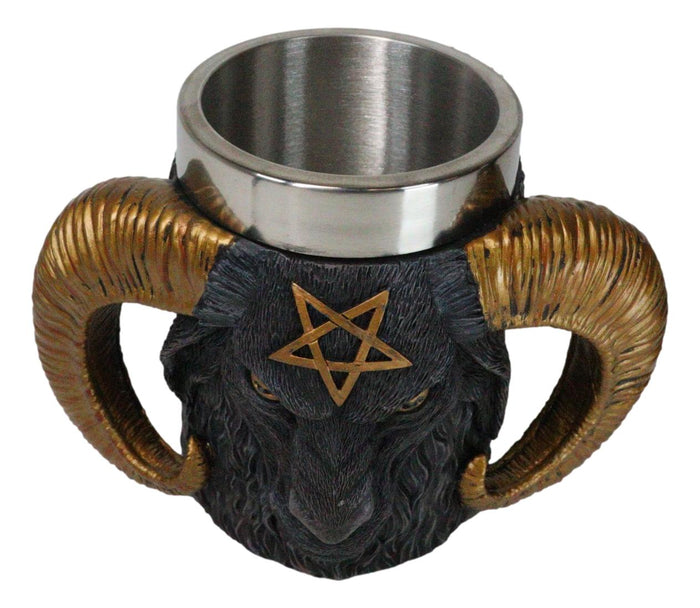 Ebros Gift Wicca Occult Sigil Of Baphomet Pentagram Ram Horned Sabbatic Goat Mug 13Oz