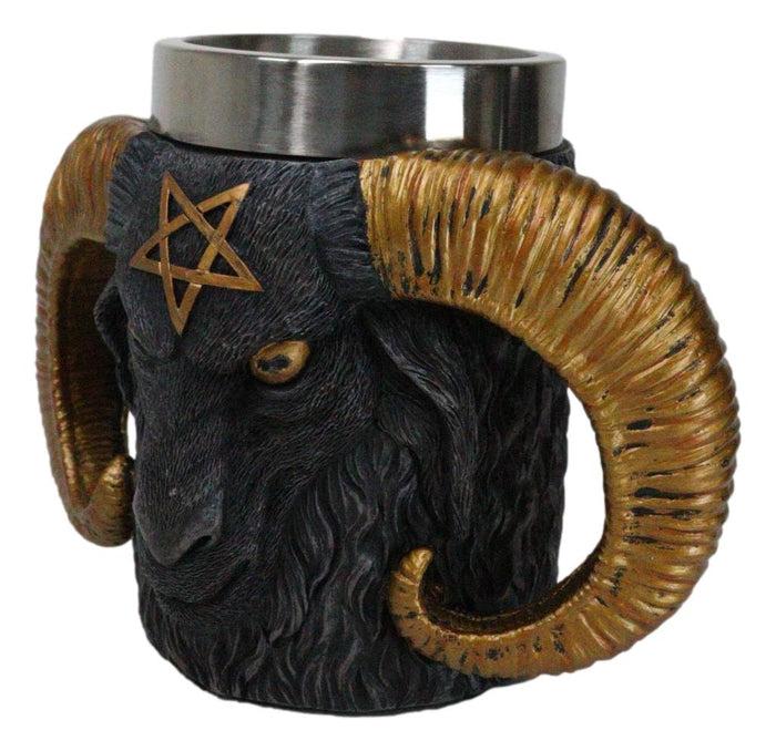 Ebros Gift Wicca Occult Sigil Of Baphomet Pentagram Ram Horned Sabbatic Goat Mug 13Oz
