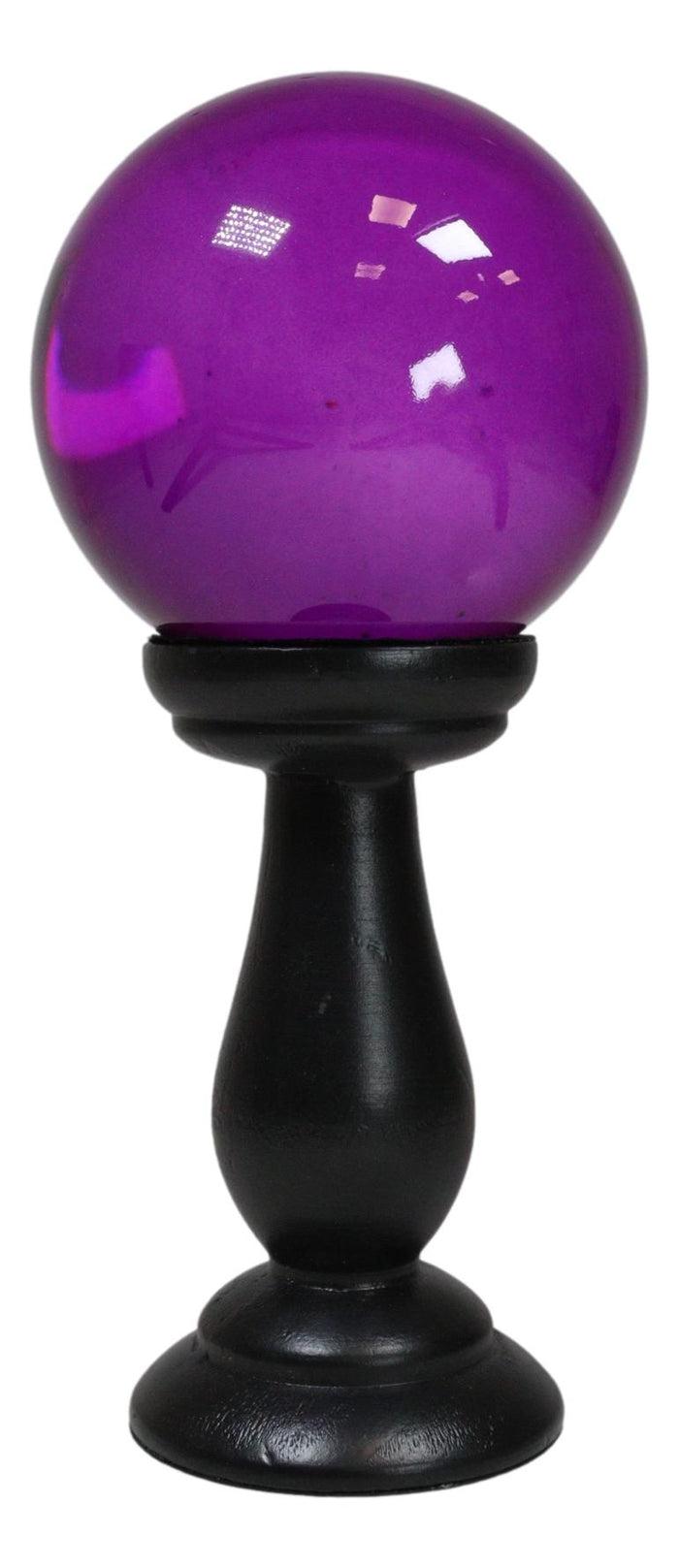 Ebros Gift Wicca Occult Witchcraft Witch Black Crystal Glass Gazing Ball On Stand Decor