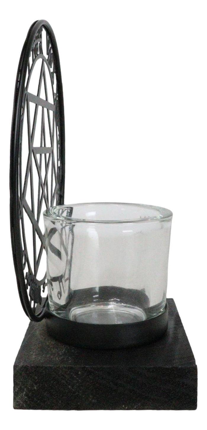 Ebros Gift Wicca Occultic Angels And Demons Sacred Mystic Sigils Metal Votive Candle Holder