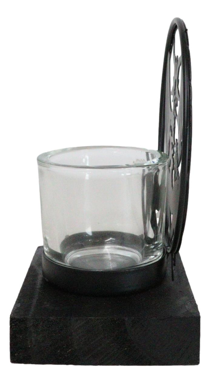 Ebros Gift Wicca Occultic Sabbatic Goat Winged Baphomet Coated Metal Votive Candle Holder